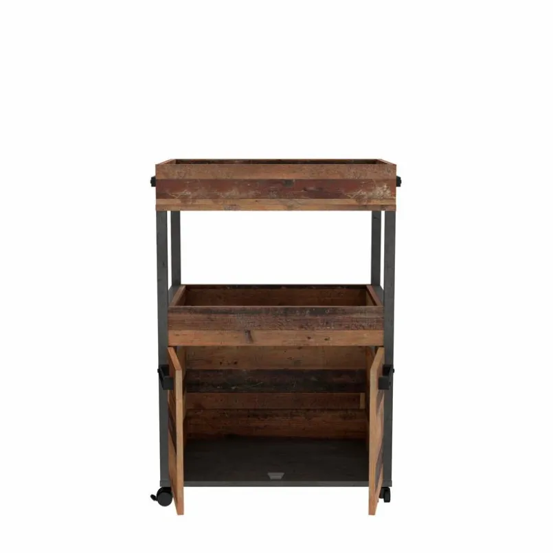 FORTE Servierwagen-Barschrank Home Bar Vintage Braun