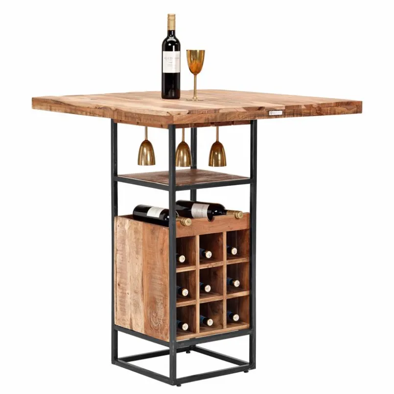 Bartische|WOLFMÖBEL Bartisch Spring 90 x 90 cm Akazie