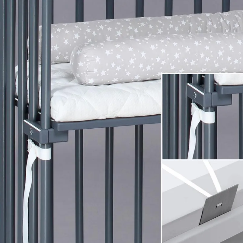 babybay Stubenwagen & Babywiegen|Stubenwagen & Babywiegen-Beistellbett Boxspring Grau