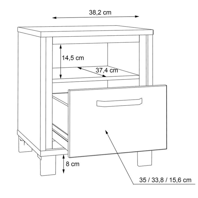 Couchtische|FORTE Beistelltisch Farida Eiche Artisan