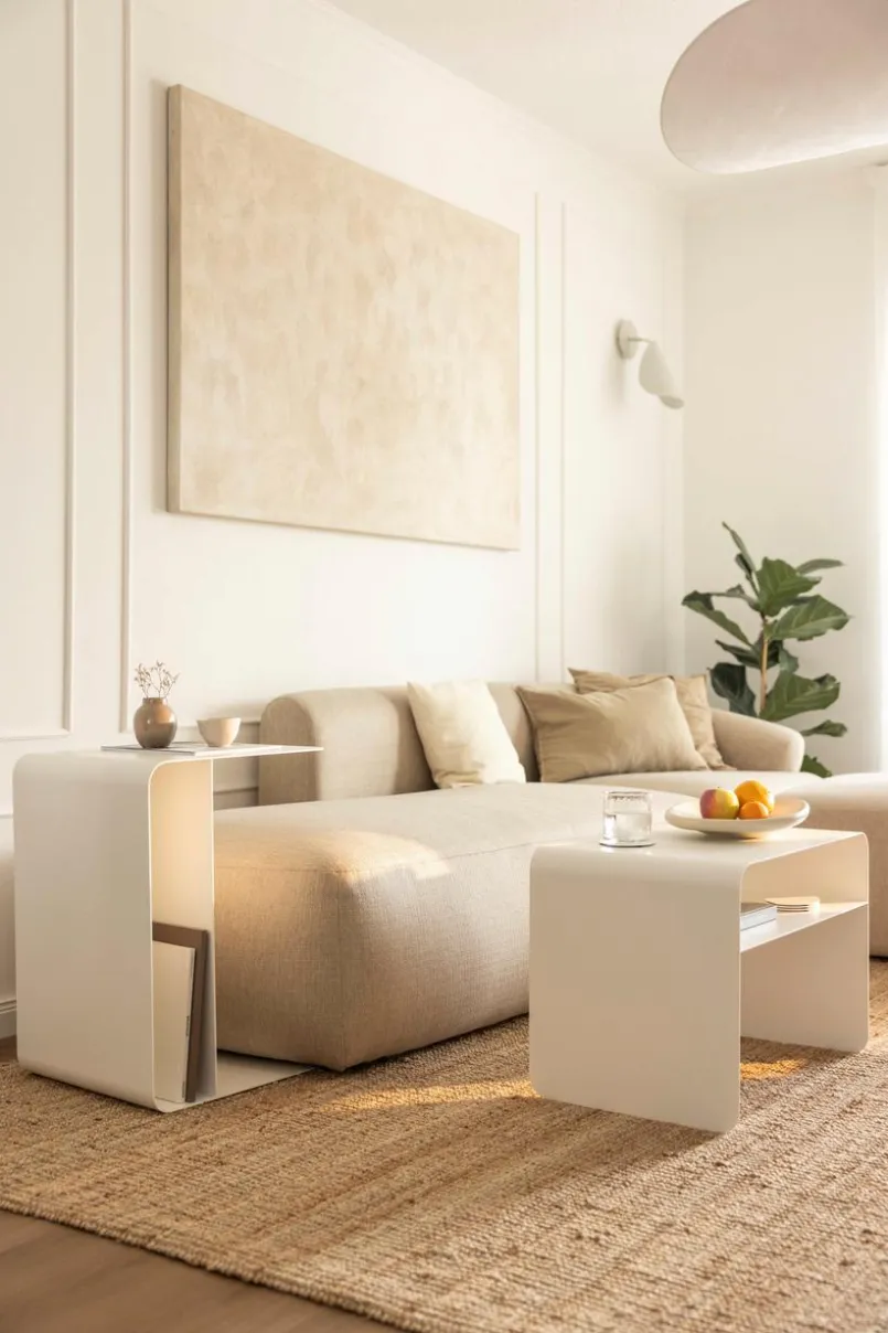 Couchtische|Metallbude Beistelltisch Cosmo Weiß