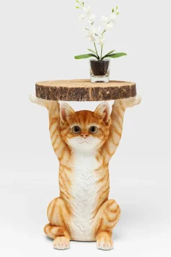 Dekofiguren|Dekofiguren Tiere & Pflanzen|KARE DESIGN Beistelltisch Ms. Cat 81957 Braun