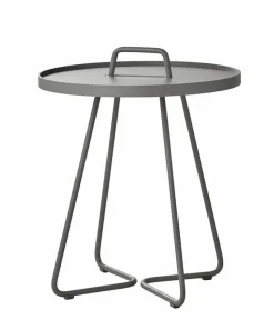 Balkontische|Gartentische|Cane-line Beistelltisch On-The-Move Ø 44 cm Hellgrau