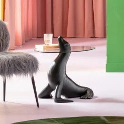 KARE DESIGN Couchtische|Dekofiguren Tiere & Pflanzen-Beistelltisch Sea Lion 87150 Schwarz