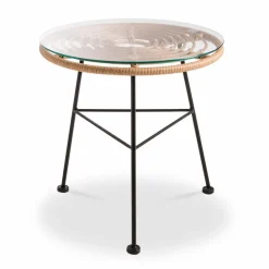 Balkontische|Gartentische| Beistelltisch Tahiti ⌀ 45 cm Natur