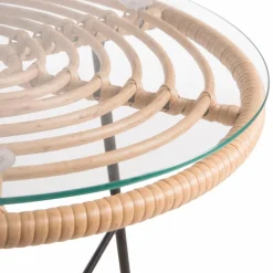 Balkontische|Gartentische| Beistelltisch Tahiti ⌀ 45 cm Natur