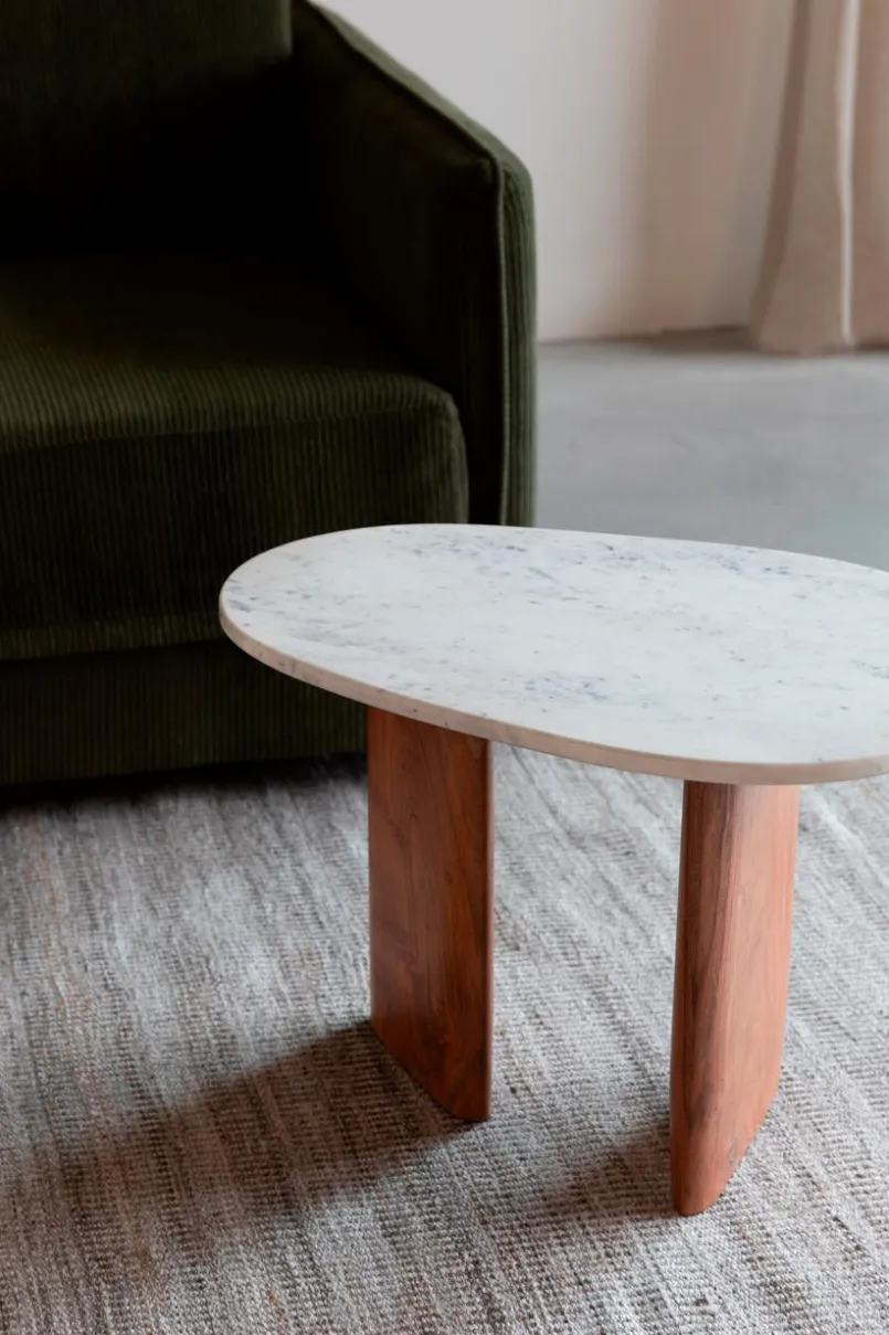Couchtische|Zuiver Beistelltisch Tanda Marmor Weiß