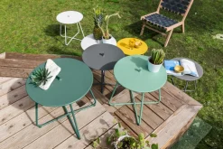 Balkontische|Gartentische-Beistelltisch Toulon ø 45 cm Weiß