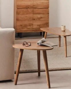 Kave Home Couchtische-Beistelltisch-Set Duvani Akazie