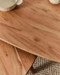 Kave Home Couchtische-Beistelltisch-Set Duvani Akazie