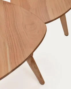 Kave Home Couchtische-Beistelltisch-Set Duvani Akazie