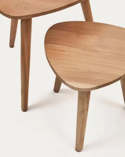 Kave Home Couchtische-Beistelltisch-Set Duvani Akazie