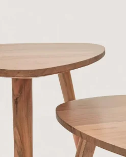 Kave Home Couchtische-Beistelltisch-Set Duvani Akazie