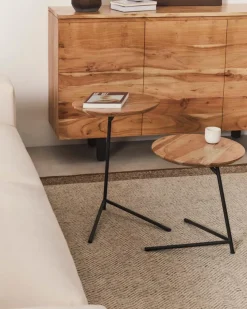 Couchtische|Kave Home Beistelltisch-Set Lomiri Akazie