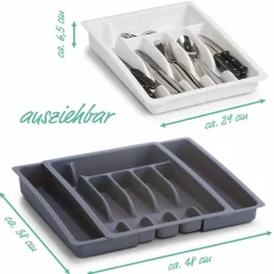 Bestecke-Besteckkasten Ausziehbar Grau