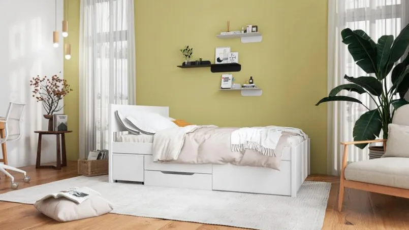 Inter Link Betten-Bett Efetivo 140 x 200 cm Weiß