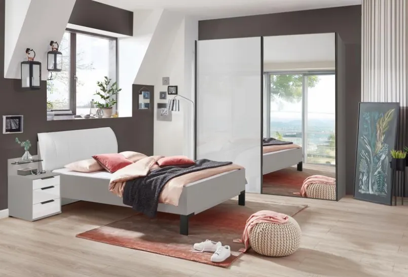 Wiemann Betten-Bett Merida 90 x 200 cm Kieselgrau