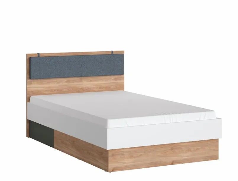 Wójcik Jugendbetten|Jugendbetten-Bett mit Polsterkopfteil Twenty 120 x 200 cm Eiche