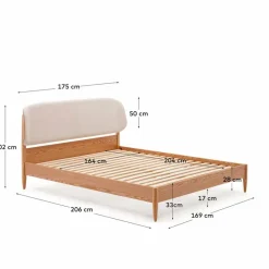 Kave Home Betten-Bett Octavia 160 x 200 cm Esche