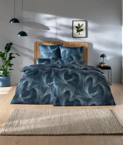 ESTELLA Bettwäsche-Bettwäsche Lino 135 x 200 cm Navy