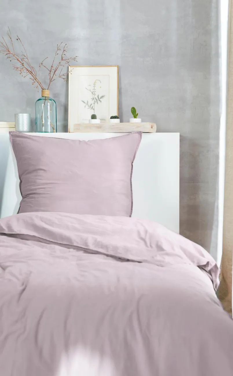 Bettwäsche-Bettwäsche Stonewashed 135 x 200 cm Rose
