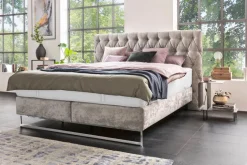 JOOP! Betten-Boxspringbett Chesterfield 180 x 200 cm Hellgrau