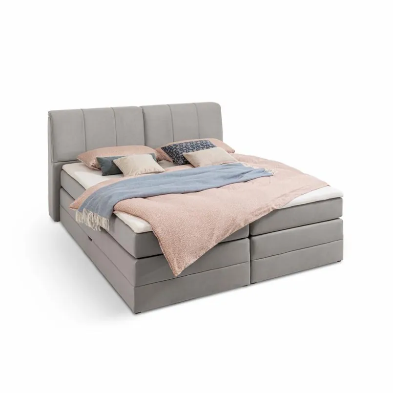 Betten-Boxspringbett Luna 180 x 200 cm Grau