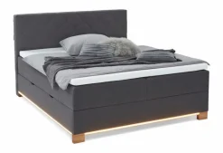 Betten|meise.möbel Boxspringbett Messina 180 x 200 cm Anthrazit