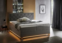 Betten|meise.möbel Boxspringbett Messina 180 x 200 cm Anthrazit
