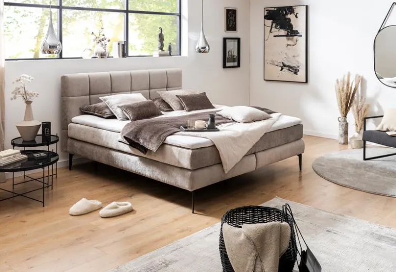 Betten| Boxspringbett Adel 160 x 200 cm Beige