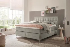 hapo Betten-Boxspringbett Bahia 180 x 200 cm Hellgrau