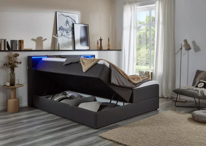 meise.möbel Jugendbetten|Jugendbetten-Boxspringbett Caja 180 x 200 cm Anthrazit