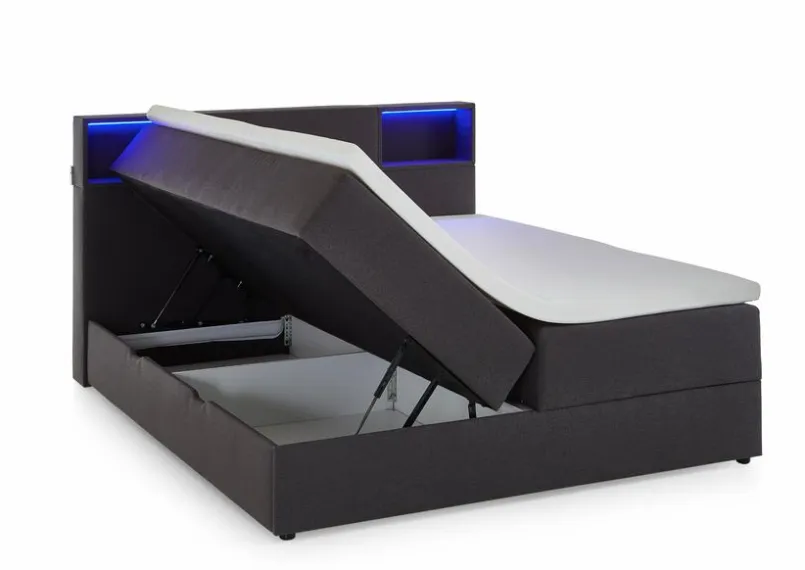 meise.möbel Jugendbetten|Jugendbetten-Boxspringbett Caja 180 x 200 cm Anthrazit