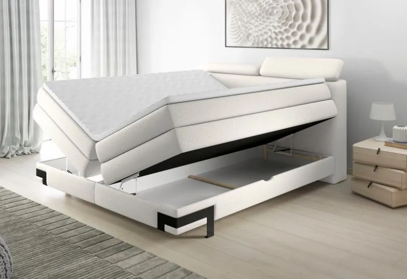 Betten-Boxspringbett Kano 180x200 cm Hellgrau