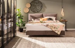 MAISON Betten-Boxspringbett Kansas City 160 x 200 cm Grau