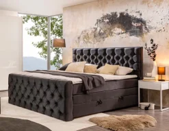 Betten-Boxspringbett Lanciano 180 x 200 cm Grau