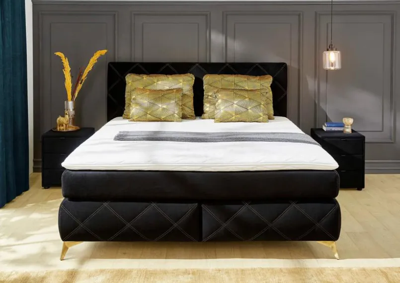 Betten-Boxspringbett Lin Mix 180 x 200 cm Schwarz