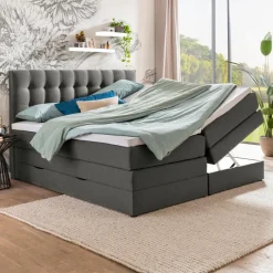Betten|Ergodream Boxspringbett Lund 180 x 200 cm Dunkelgrau