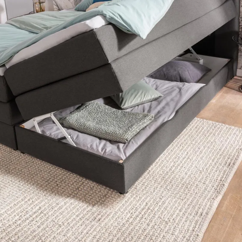 Betten|Ergodream Boxspringbett Lund 180 x 200 cm Dunkelgrau