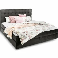 Betten|Ergodream Boxspringbett Lund 200 x 200 cm Grau