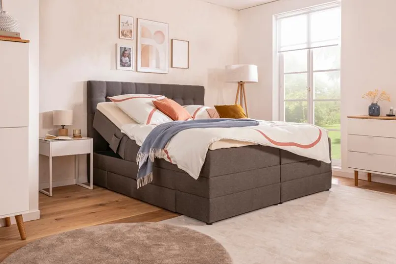 Betten|Ergodream Boxspringbett Lund 180 x 200 cm Dark Grey