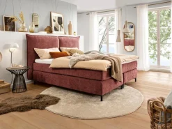 Betten|Ergodream Boxspringbett Lund 200 x 200 cm Rot