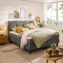Betten|Ergodream Boxspringbett Lund 200 x 200 cm Anthrazit