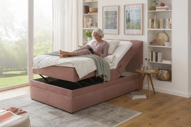 Betten|Ergodream Boxspringbett Lund 120 x 200 cm Rot