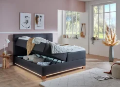 meise.möbel Betten-Boxspringbett Rimini 180 x 200 cm Anthrazit