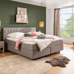 CASEDO Betten-Boxspringbett Saragossa 180 x 200 cm Grau