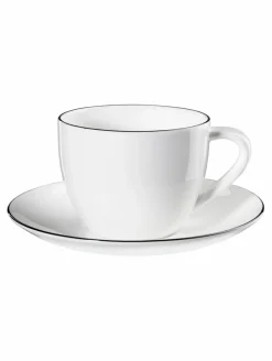 Kaffee & Tee|ASA Selection Cappuccinotasse Ligne Noire 250 ml Weiß