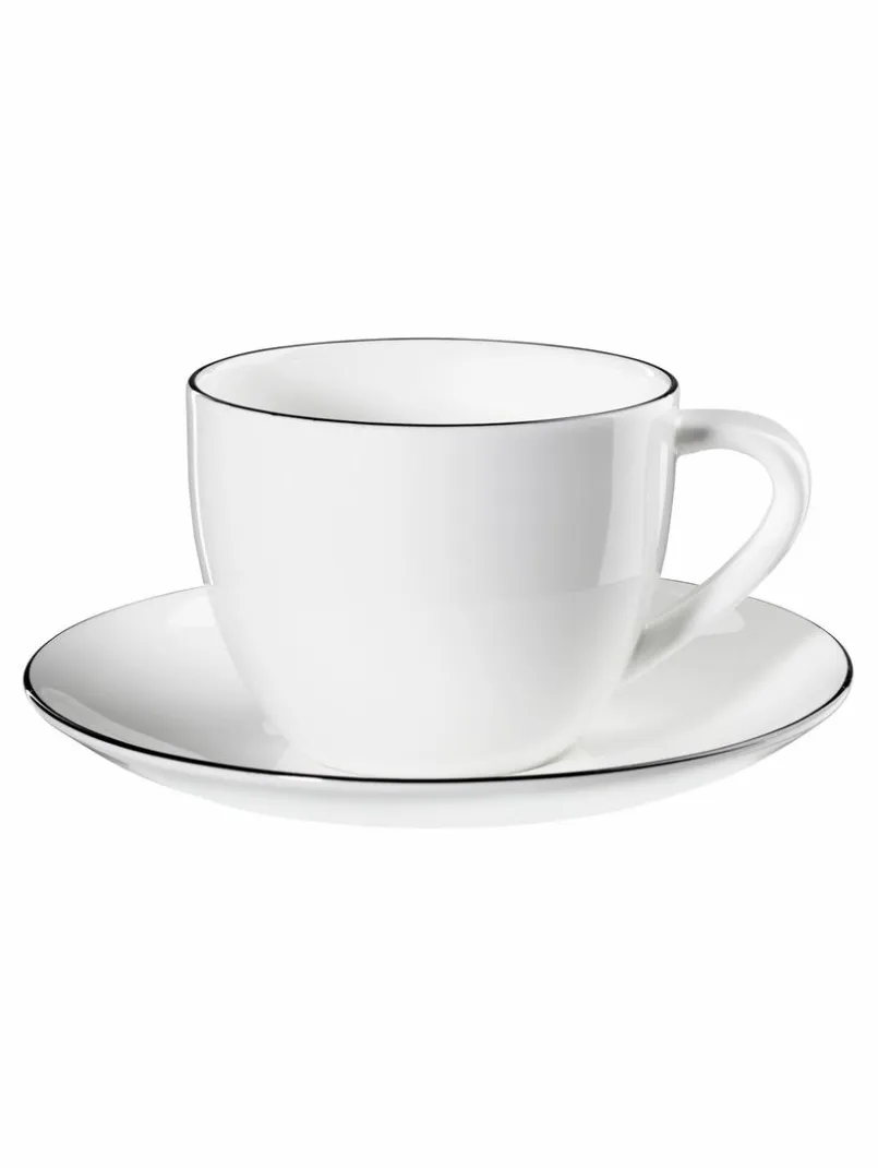 Kaffee & Tee|ASA Selection Cappuccinotasse Ligne Noire 250 ml Weiß