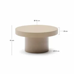 Loungetische|Gartentische|Kave Home Couchtisch Aiguablava Ø 90cm Beach
