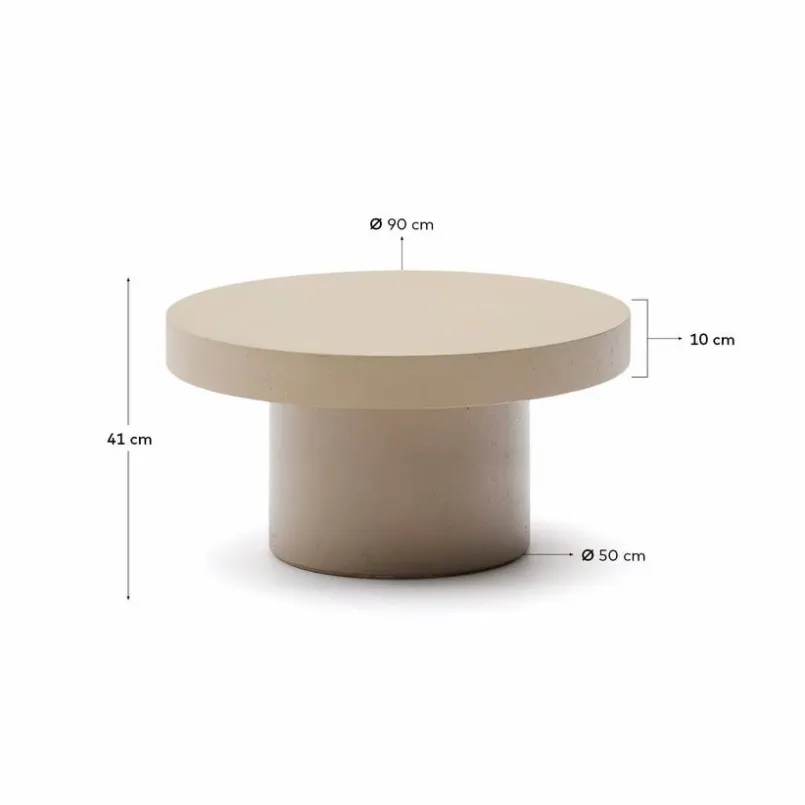 Loungetische|Gartentische|Kave Home Couchtisch Aiguablava Ø 90cm Beach
